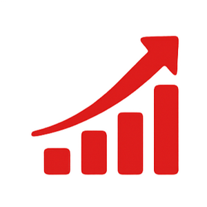 review_logo_graph Client success icon—upward bar chart showing momentum.